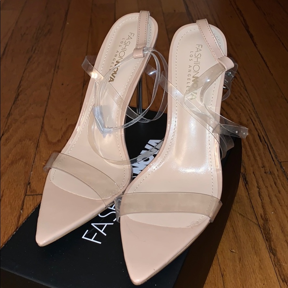 Fashion Nova Coming Through Heeled Sandal Nude